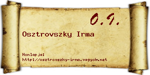 Osztrovszky Irma névjegykártya