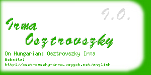 irma osztrovszky business card